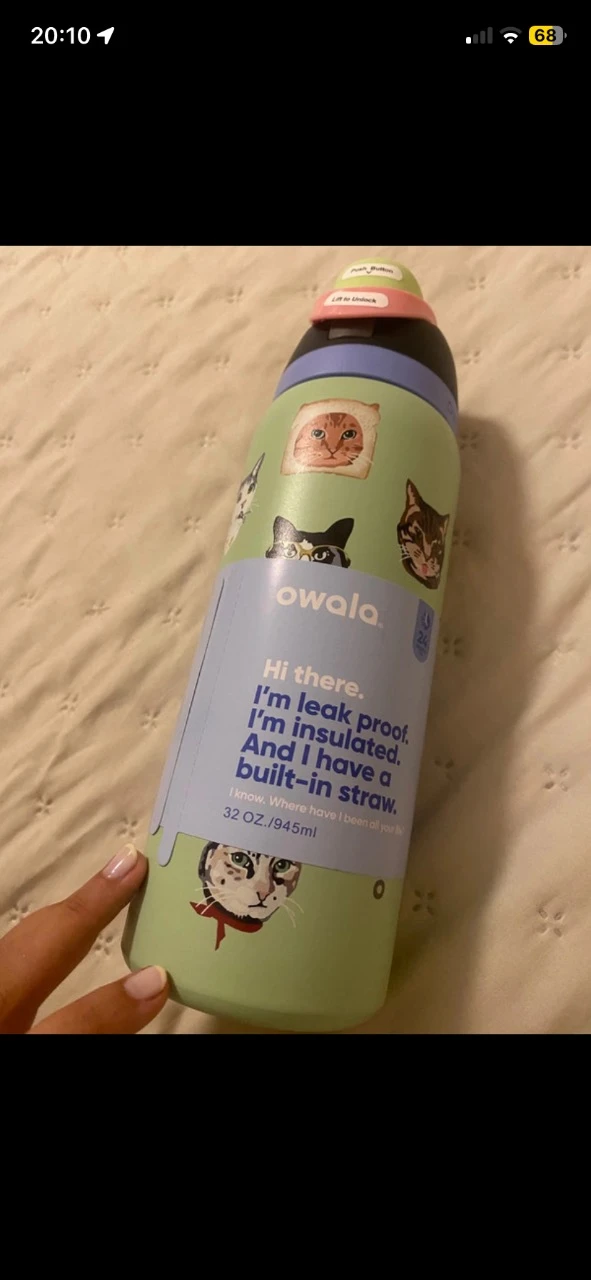 bouteille isotherme Owala collection exclusive chats verts sans défauts – photo 10